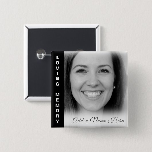 愛する記憶の中カスタムでB&W写真記念 缶バッジ (正面&裏面)