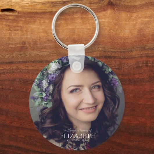 愛する記憶の中シンプルでカスタムの写真記念 キーホルダー (正面)