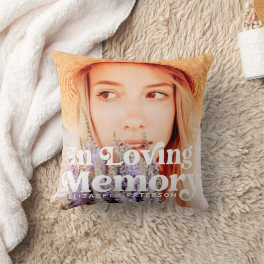 愛する記憶の中シンプルでカスタムの写真記念 クッション (ブランケット)