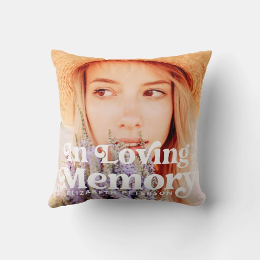 愛する記憶の中シンプルでカスタムの写真記念 クッション (裏面)