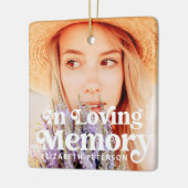 愛する記憶の中シンプルでカスタムの写真記念 セラミックオーナメント (左)