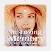 愛する記憶の中シンプルでカスタムの写真記念 セラミックオーナメント (裏面)