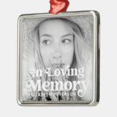 愛する記憶の中シンプルでカスタムの写真記念 メタルオーナメント (左)