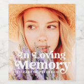 愛する記憶の中シンプルでカスタムの写真記念 ワインラベル (シングルラベル)