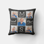 愛する記憶の中パーソナライズされたで5写真記念 クッション (裏面)