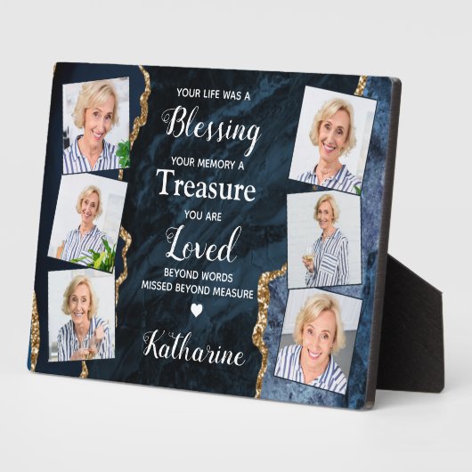 愛する記憶の中パーソナライズされたで6写真メモリアル フォトプラーク (側面)
