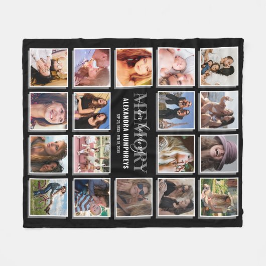 愛する記憶の中18写真記念 フリースブランケット (正面(横))