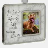 愛する記憶の中 – 悔やみや弔慰ペット損失犬メモリアル シルバープレートフレームオーナメント (右)