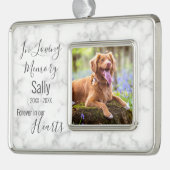 愛する記憶の中 – 悔やみや弔慰ペット損失犬メモリアル シルバープレートフレームオーナメント (左)