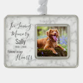 愛する記憶の中 – 悔やみや弔慰ペット損失犬メモリアル シルバープレートフレームオーナメント (正面)