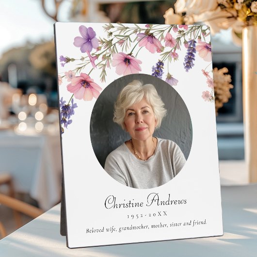 「愛する記憶の中」花写真葬祭記念 フォトプラーク