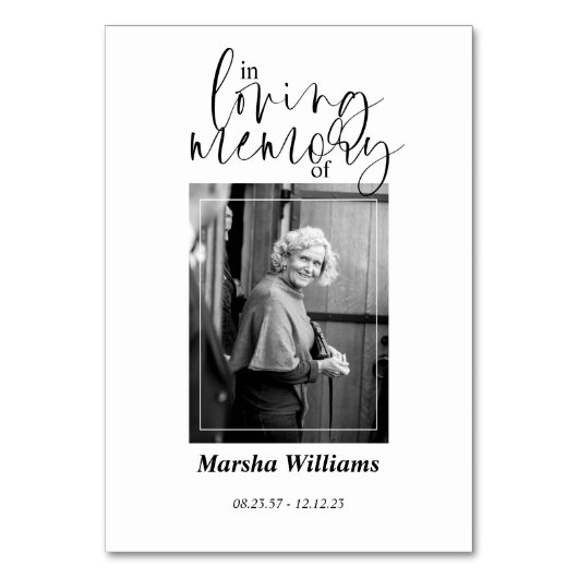 愛する記憶の中 – 葬儀/メモリアル テーブルナンバー (正面)