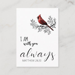 愛する記憶の中:赤い(鳥)ショウジョウコウカンチョウ葬儀祈りの言葉カード 名刺