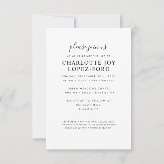 愛する記憶の予算の写真葬儀メモリアル ノートカード (裏面)