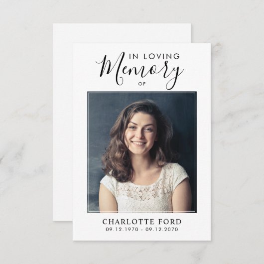 愛する記憶の予算の写真葬儀メモリアル ノートカード (正面/裏面)