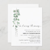 愛する記憶の予算ユーカリ招待状 (正面/裏面)
