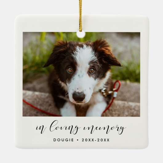 愛する記憶の写真でペットの記念撮影 セラミックオーナメント (裏面)