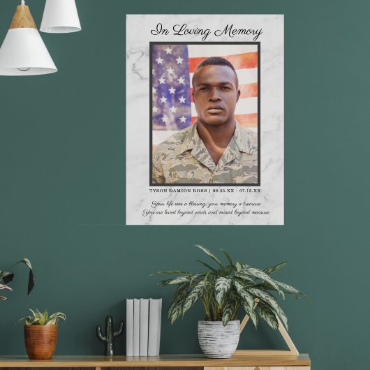 愛する記憶の写真の引用 - 葬儀 - 記念 ポスター (リビング1)