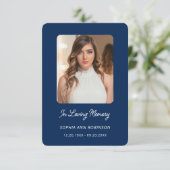 愛する記憶の写真葬儀ブルー祈りの言葉カード (スタンド正面)