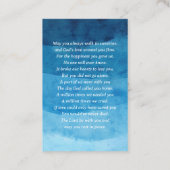 愛する記憶の写真葬儀ブルー祈りの言葉カード 名刺 (裏面)