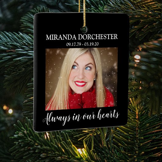 愛する記憶の写真記念クリスマスツリー セラミックオーナメント