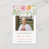 愛する記憶の写真記念ピーチエレガントバラ 名刺 (正面)