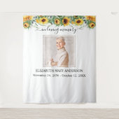 愛する記憶の写真　ひまわり追悼 タペストリー (正面)