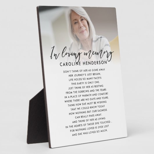 愛する記憶の写真 オーダーメイド 引用/詩 テーブルトップ フォトプラーク (側面)