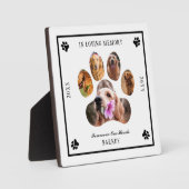 愛する記憶の写真 ペットの追悼 - 白 黒 フォトプラーク (正面)