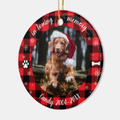 愛する記憶の写真 ペットメモリアル バッファローチェック セラミックオーナメント (左)