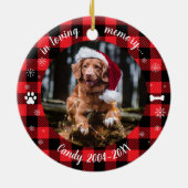愛する記憶の写真 ペットメモリアル バッファローチェック セラミックオーナメント (裏面)