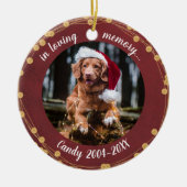 愛する記憶の写真 ペットメモリアル ライトの花輪 セラミックオーナメント (正面)