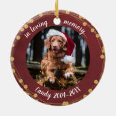 愛する記憶の写真 ペットメモリアル ライトの花輪 セラミックオーナメント (裏面)