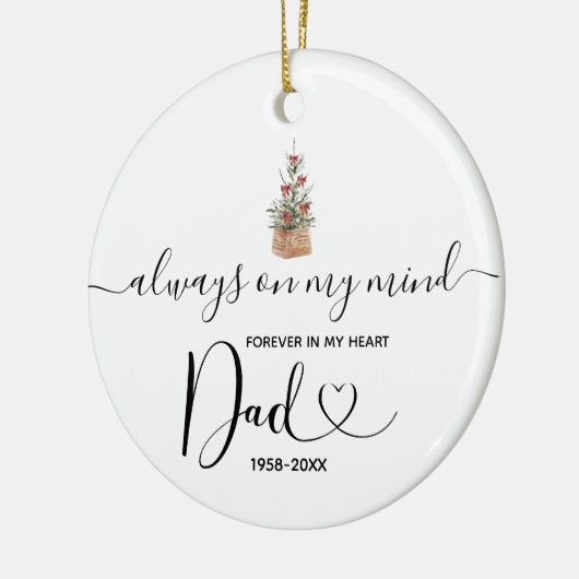 愛する記憶の冬のクリスマスフローラ セラミックオーナメント (左)