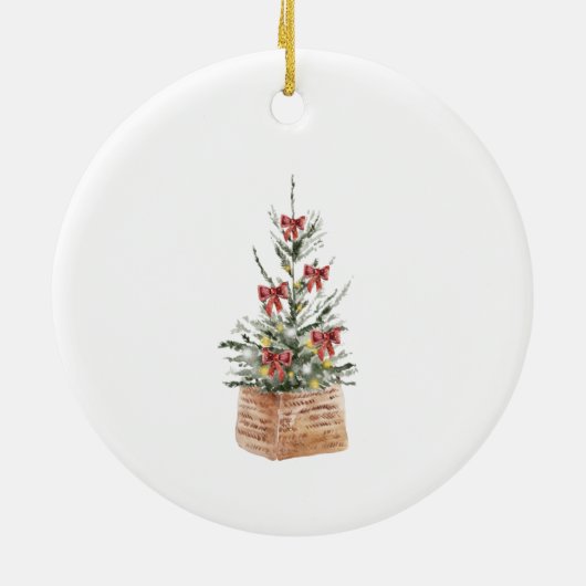 愛する記憶の冬のクリスマスフローラ セラミックオーナメント (裏面)