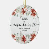 愛する記憶の冬のクリスマスフローラ セラミックオーナメント (右)