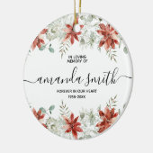 愛する記憶の冬のクリスマスフローラ セラミックオーナメント (左)