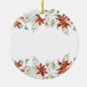 愛する記憶の冬のクリスマスフローラ セラミックオーナメント (裏面)