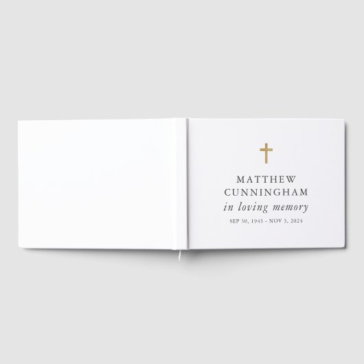 愛する記憶の十字架モダンシンプルの記念 ゲストブック (全面)