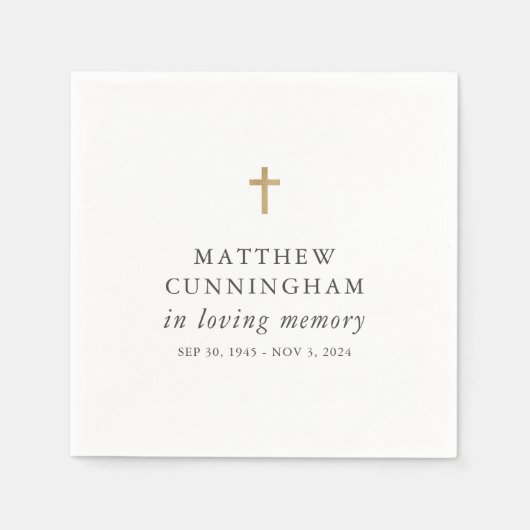 愛する記憶の十字架モダンシンプルの記念 スタンダードカクテルナプキン (正面)