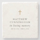 愛する記憶の十字架モダンシンプルの記念 ストーンコースター (正面)