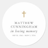 愛する記憶の十字架モダンシンプルの記念 ラウンドシール (正面)