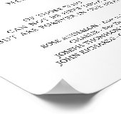 愛する記憶の名を刻んだ結婚式追悼記念 ポスター (角)