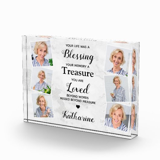 愛する記憶の大理石のモダン悔やみや弔慰記念碑 フォトブロック (右)