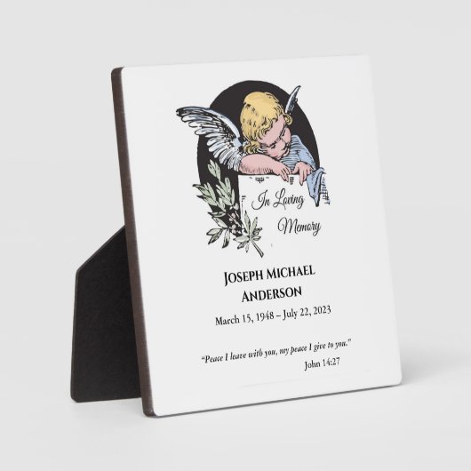 愛する記憶の天使 - オーダーメイド名記念碑 フォトプラーク (正面)