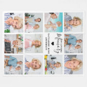 愛する記憶の家族11フォトコラージュ記念 フリースブランケット (正面(横))