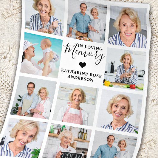 愛する記憶の家族11フォトコラージュ記念 フリースブランケット