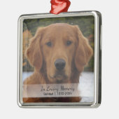 愛する記憶の年のクリスマスの犬の写真 メタルオーナメント (左)