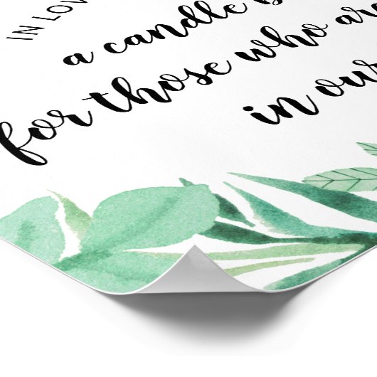 愛する記憶の徴候で新しい結婚葉のミント ポスター (角)