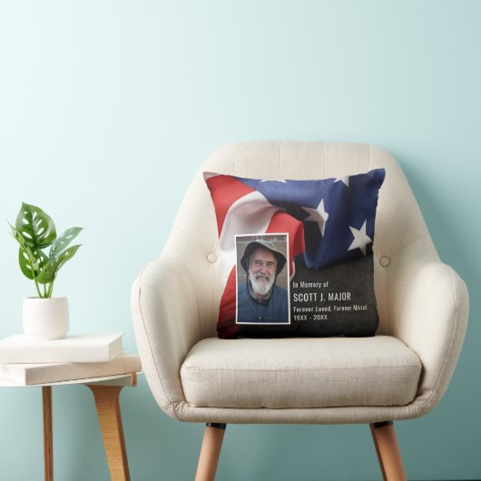 愛する記憶の愛国国旗の悔やみや弔慰写真 クッション (椅子)